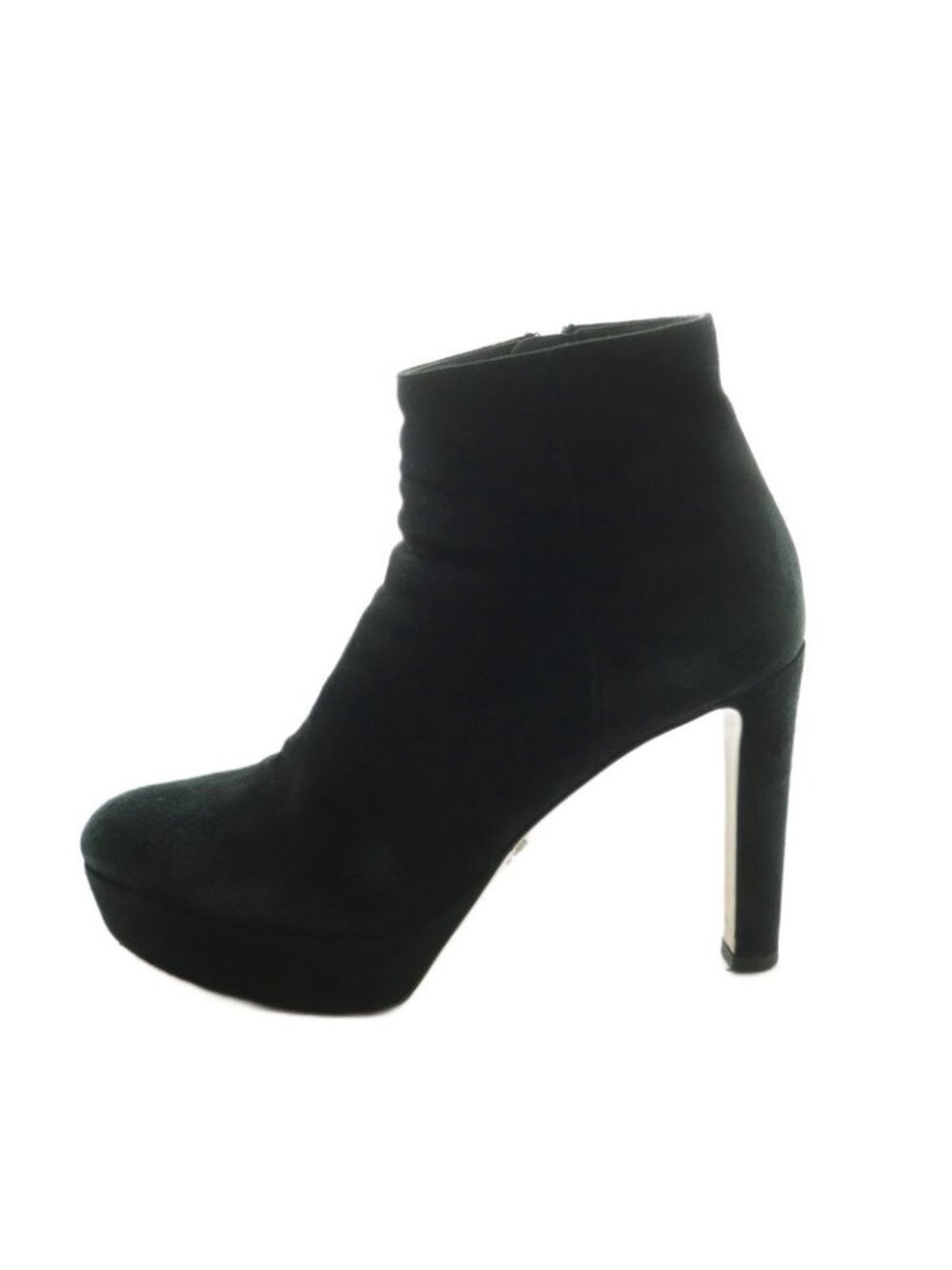 Prada Short Boots High Heel Platform Suede Black 36